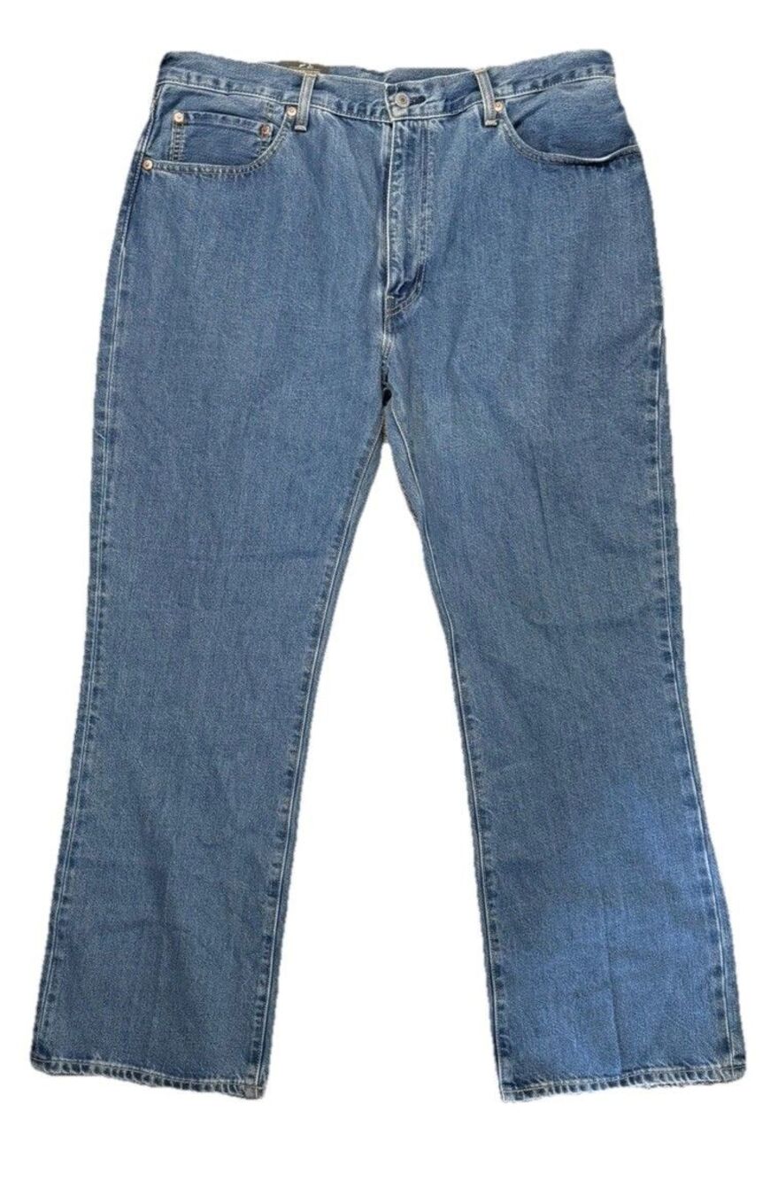Levi's Premium 517 Sta-Prest Bootcut Jeans Men 38x30 Blue Denim NWT Big E Crease